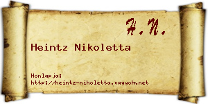 Heintz Nikoletta névjegykártya